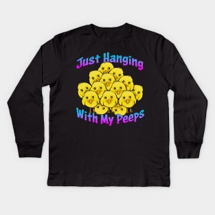 Just Hanging With My Peeps Kids Long Sleeve T-Shirt